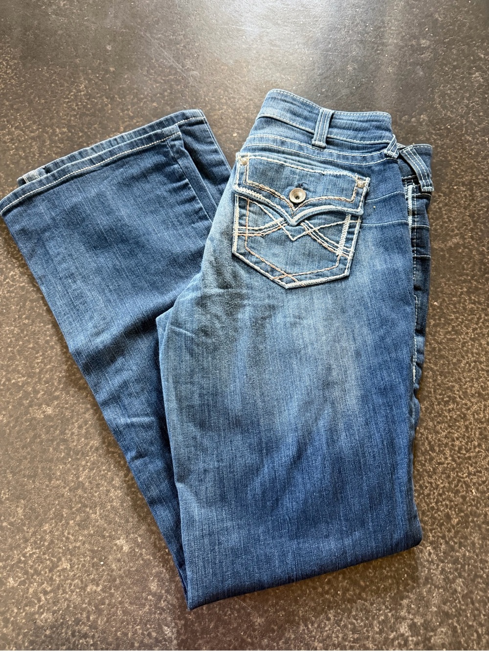 Ariat REAL Denim Womens Bootcut Jeans Size 31L Blue Mid Rise Western - Picture 3 of 12